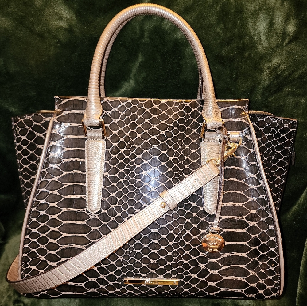 BRAHMIN Priscilla Large Ladies Satchel. All Embossed Leather. NWT. RARE